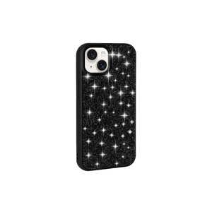 Étui de protection noir de luxe Netzy pour iPhone 15, design en strass et diamants, matériau PC, emballé, protection pour téléphone portable - Product Image 1