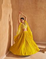 Nouveau 2025 Designer vente chaude Premium Chinon soie Lehenga Choli avec travail à la main veste en soie organza à bas prix à vendre