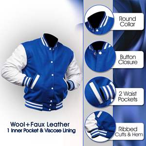 Personalizado de alta calidad de los hombres de manga Regular Bomber de gran tamaño bordado Varsity chaqueta para hombre de diseño personalizado chaqueta de los hombres - Product Image 4