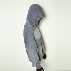 Pull-over en molleton épais surdimensionné personnalisé avec broderie 3D, style streetwear vintage délavé à l'acide, avec poches, collection hiver 2026 – Vente en gros - Product Image 4