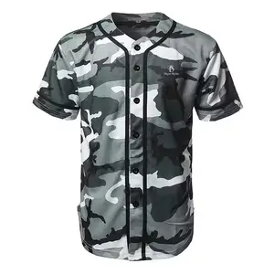 Camo Printing Material duradero Jersey de béisbol Último diseño Jersey de béisbol por estilos de Jugador