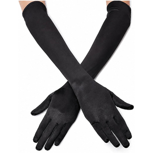 Gants de princesse en satin LeJulyeekay pour filles, pour fêtes, mariages, cérémonies, concours de beauté, respirants, polyester/coton/métallique, toutes saisons - Product Image 2