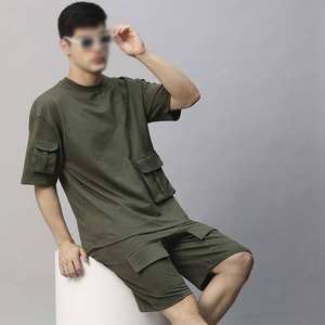 Ventes en gros OEM sur mesure Nouveauté été Respirant Grande taille Jogging Sportswear Gym Ensemble de survêtement Shorts 2 pièces Ensembles de t-shirts pour hommes - Product Image 4