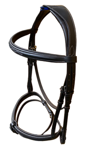 Bride fantaisie anglaise anatomique de haute qualité en cuir équin confortable avec fronces surélevées Muserolle équipement de cheval - Product Image 3