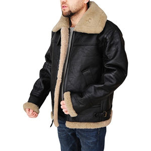 Veste en cuir pour homme respirante et chaude pour l'hiver, vêtement décontracté, best-seller, veste en cuir tendance pour homme, veste en cuir fourrée pour l'hiver - Product Image 2