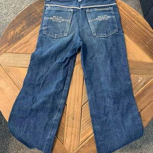 2T e Cargo Jeans | Baggy Streetwear Denim | Hip Hop Hebilla Correas | Edgy Grunge Outfit | Dark Y2K Estética | Patchwork de pierna ancha - Product Image 1