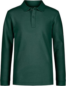 Camisa Polo de Manga Larga para Uniforme Escolar para Hombre, Cierre de Botones, Tela Cómoda y Transpirable, Impresión Serigráfica - Product Image 2