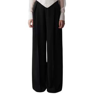 Best Selling Queen Size Elegant High Fashion Summer Silk Chiffon Quick Dry Trousers Custom Logo ODM Mid Wide Leg Pants Spring - Product Image 1
