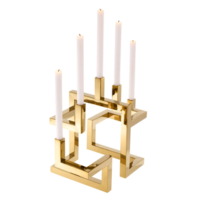 5 Arms Metal Candelabra With Gold Plating Finishing Round Base Elegant Design Top Quality for Home & Wedding Decoration - Product Image 5