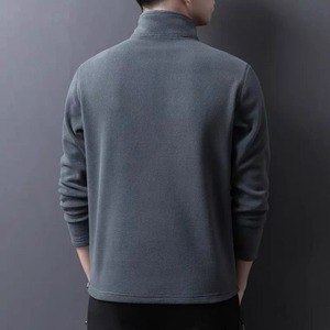 Autumn Winter <b>Men's</b> Warm <b>Fleece</b> T-<b>Shirts</b> 100% Cotton Solid Zipper Turtleneck High Quality Quick Dry Long Sleeve Tops - Product Image 5