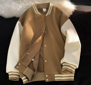 Chaqueta polar 380GSM de gran tamaño con logotipo personalizado para hombre, estilo de béisbol con cuello levantado y doble botonadura de alta calidad - Product Image 5