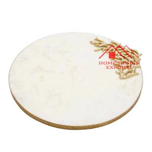 Plateau en marbre avec bol de service en métal à 6 sections pour centres de table Best-seller - Product Image 4