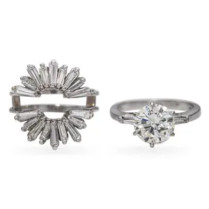 Anillo de Compromiso Vintage con Diamante Cultivado en Laboratorio de Platino, Corte Brillante Redondo y Certificación IGI, 3.51tcw, Chapado en Oro - Product Image 2