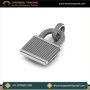 Élégance Trendy Argent 925 Plaqué or Bijouterie fine Style Hip Hop Glacé Pendentif cadenas personnalisé Colliers uniques en diamant de laboratoire cultivé - Product Image 6