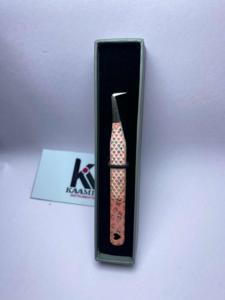 Pince à cils de volume en acier inoxydable Offre Spéciale avec outil d'extension de cils de précision en forme de coeur avec dos imprimé en papier - Product Image 6