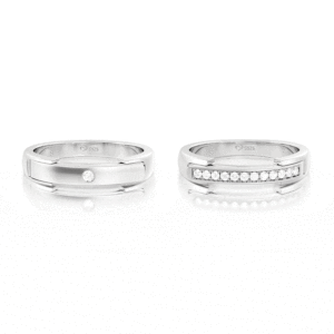 Jeulia Custom Engraved Couple Rings Set-Classic Eternal Unity <b>Locket</b> for Anniversary - Product Image 1
