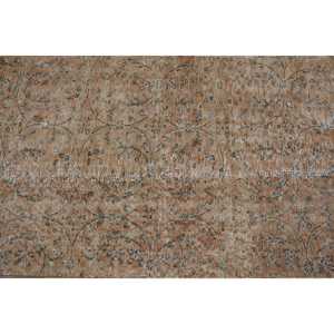 2.6x6.2 ft Turkish Rug, Vintage Accent Rug, <b>Brown</b> Plants & trees <b>Wool</b> Rug - Product Image 5