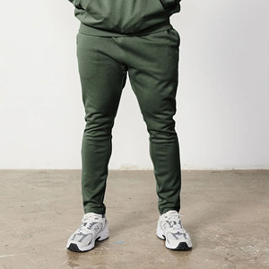 Wholesale Custom Logo Green <b>Oversized</b> Pullover 2 pieces Hoodie & <b>Jogger</b> Heavyweigth Cotton Men Sweatsuite Tracksuit Set For Men - Product Image 5