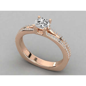 Bague solitaire en or 10 carats avec diamant brillant - Product Image 4