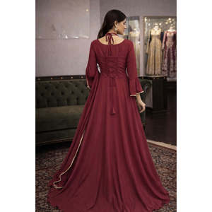 Vestido Maxi Moderno y Elegante, Transpirable, para Adultos, Silueta en A, Escote Cruzado, Diseño Asimétrico, Estilo Árabe - Product Image 2
