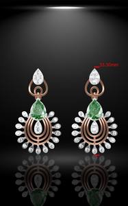 Luxe Miossanite Diamant 10K 14K Blanc Jaune Or Cubique En Acier Inoxydable Ensembles De Mariage Collier De Mariée Boucles D'oreilles pour les Femmes - Product Image 2