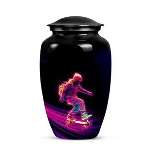 Urne de skateur vibrante pour cendres personnalisable en aluminium de haute qualité Tailles standard de souvenir Mémorial parfait pour les esprits actifs - Product Image 1