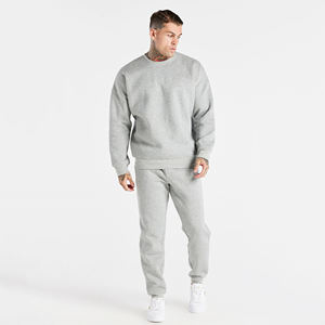 Conjunto de chándal liso de 2 piezas de algodón personalizado para hombre, Sudadera ligera, pantalones de chándal sostenibles ecológicos para adultos para otoño - Product Image 6