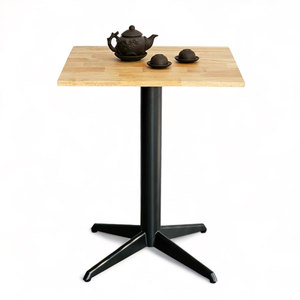 โต๊ะน้ำชาทรงสี่เหลี่ยมมินิมอล 60 ซม. ไม้โอ๊ค ขาเหล็กรูปดาว (CFD68214) - Product Image 1