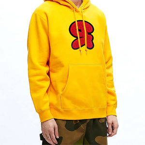 Sudaderas con capucha bordadas de chenilla para hombre de talla grande Logo Fleece Winter Basics Algodón mezclado Nuevo estilo Chenille Hoodies - Product Image 4