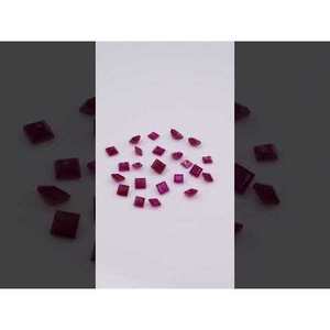 Pierre précieuse rubis naturel africain non traité calibré 3mm 4mm, formes carrée, cœur, coussin, triangle, marquise, princesse, ovale, triligne, rouge - Product Image 3