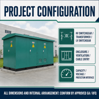 APEX 20kV/400-415V 630-2500kVA Substasi Kompak Prefabrikasi untuk Pusat Data dan Distribusi Daya Industri 50/60Hz