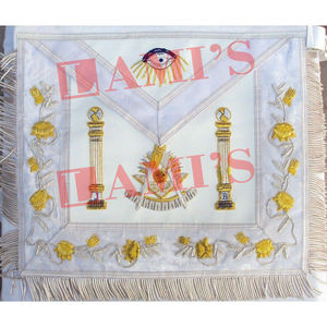 El mejor Material bordado a mano Masonic Grand Past Masters White Delantal Masonic Regalia Delantal - Product Image 1