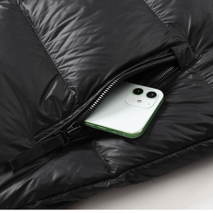 Veste d'extérieur matelassée légère et imperméable pour homme, avec capuche et fermeture éclair intégrale, en duvet de canard, avec logo imprimé en polyester, style OEM - Product Image 2