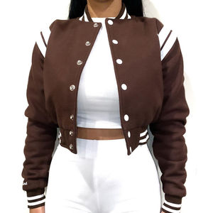 Chaquetas Universitarias de Lana para Mujer, Mayoristas, Diseño Personalizado, Parches Bordados, Chaquetas Cortas Tipo Letterman para Mujer, Transpirables 2026 - Product Image 2