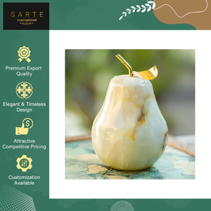 Suministro al por Mayor de la Mejor Calidad, Modernos y Elegantes Pisapapeles con Forma de Manzana Grabados a Mano y Personalizables, Decoración de Mesa, Decoración de Ónix - Product Image 2