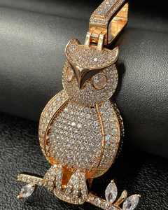 Pendentif Hibou Animal Personnalisé Hiphop en Argent Sterling 925 pour Hommes et Femmes, Moissanite VVS Iced Out Plaqué Rhodium - Product Image 3