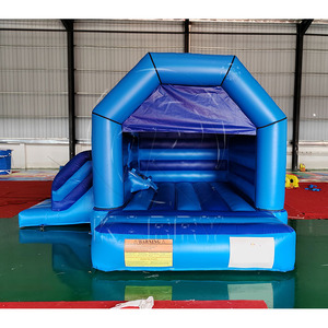 Factory Price Blue <b>Inflatable</b> Bouncy Castle with <b>Slide</b> PVC Jumping Jumper Bounce House 500kg Capacity for Events - Product Image 3
