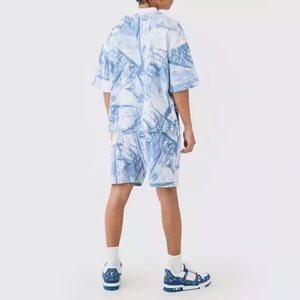 Ensemble chemise décontractée, légère, respirante, short et survêtement personnalisés pour hommes ensemble t-shirt et short pour hommes de grande taille - Product Image 1