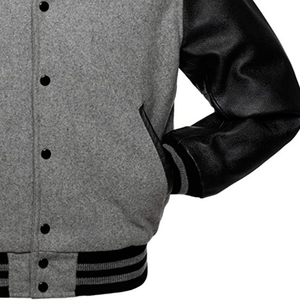 Premium Bomber Baseball Varsity Jacket Couleurs et logos personnalisés Manches en cuir Veste universitaire chaude Letterman pour unisexe - Product Image 6