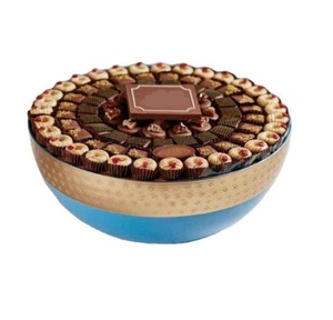 Cuenco de chocolate de hierro de alta calidad recubierto de polvo dorado con logotipo personalizado para servir empanadas de boda o fiestas - Product Image 3