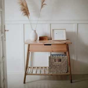 Paniers de rangement en osier élégants et pratiques avec poignées intégrées Impressionnants paniers rectangulaires moyens en jonc de mer tissés - Product Image 4