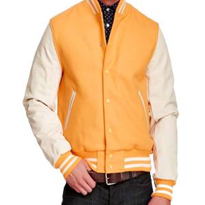 Venta caliente personalizado hombres Varsity chaqueta nueva Letterman Bomber Turn-Down Collar Casual impermeable a prueba de viento poliéster/algodón polar - Product Image 1