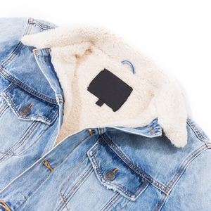 Comfortable <b>Fabric</b> Inner Fur Denim Men's Jackets High Street New Fashion Style Winter Customized Men Denim Winter Jacket - Product Image 4