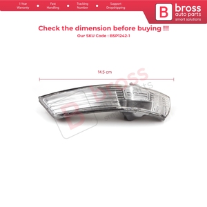 Lente de Espejo Retrovisor Lateral Izquierdo BSP1242-1 con Luz Indicadora Blanca Transparente para Focus 2007-2020 Mondeo MK4 2007-2015 8M5113B383AA - Product Image 6