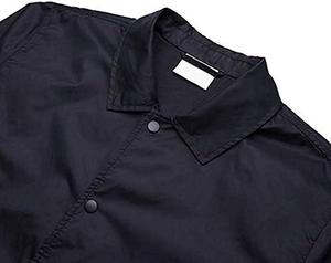 Breathable Oversize Loose Style Winter Coaches Jackets Canvas Front Custom Logo Single Button Closure Polyester Windbreaker Wear - Product Image 3