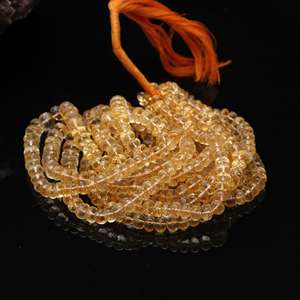 Venta caliente 13 hebras 7mm-9mm cuentas de citrino Natural piedra preciosa de piedra amarilla de alta calidad para joyería diseño Rondelle forma - Product Image 3