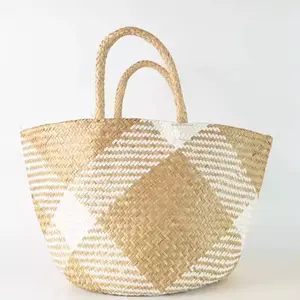 Sustainable natural woven seagrass tote bag biodegradable woman designer lady bags cheapest price