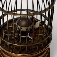 Jam mekanis perunggu enamel, jam mekanis, sangkar burung, dekorasi seni dekoratif, jam mekanis sangkar burung desain bambu