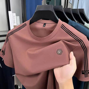 NH87 Camiseta de seda de manga corta para verano hecha de tela fina transpirable diseño de cuello redondo de gran tamaño con estilo casual moderno - Product Image 5