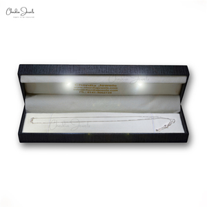 สร้อยคอเพชร G-H หรูหรา14K เครื่องประดับทองคำขาว2x1มม. สร้อยคอเพชรสำหรับงานแต่งงาน - Product Image 2